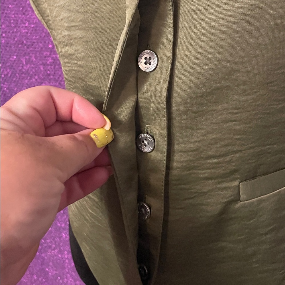 Scotch & Soda Martini Olive Satin Vest – Women’s Size M, Tailored Chic Style - Picture 7 of 11